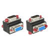 Delock D-Sub 9 Pin Stecker - Buchse 270° gewinkelt Mutter und Schraube tauschbar