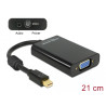 Delock Adapter mini DisplayPort 1.1 Stecker - VGA Buchse + Audio + Power schwarz