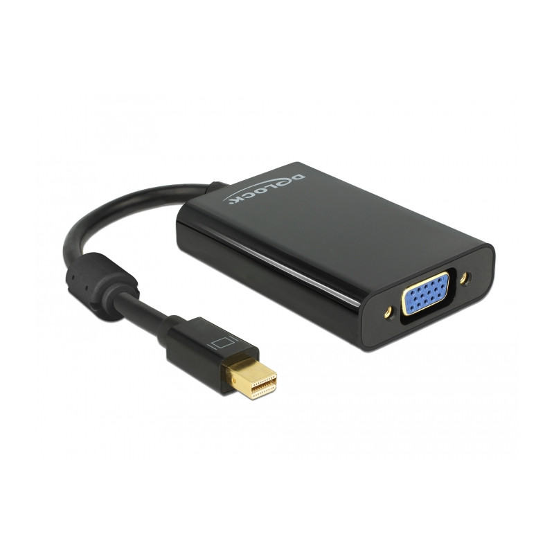 Delock Adapter mini DisplayPort 1.1 Stecker - VGA Buchse + Audio + Power schwarz