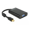 Delock Adapter mini DisplayPort 1.1 Stecker - VGA Buchse + Audio + Power schwarz