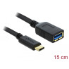 Delock USB 5 Gbps Adapter USB Type-C™ Stecker zu USB Typ A Buchse 15 cm schwarz