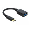 Delock USB 5 Gbps Adapter USB Type-C™ Stecker zu USB Typ A Buchse 15 cm schwarz