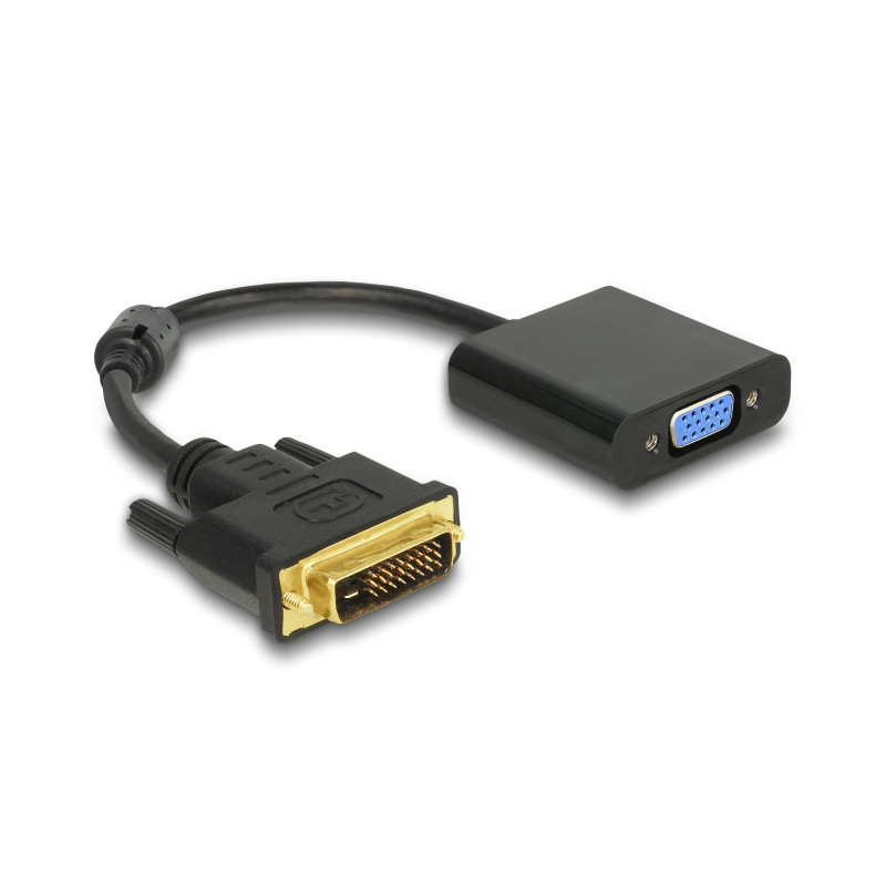 Delock Adapter DVI-D 24+1 Stecker - VGA Buchse schwarz