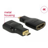 Delock Adapter High Speed HDMI mit Ethernet - HDMI Micro-D Stecker - HDMI-A Buchse 4K schwarz