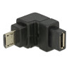 Delock Adapter USB 2.0 Micro-B Stecker - USB 2.0 Micro-B Buchse gewinkelt unten