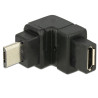 Delock Adapter USB 2.0 Micro-B Stecker - USB 2.0 Micro-B Buchse gewinkelt oben