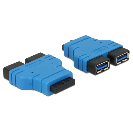 Delock Adapter USB 3.0 Pfostenbuchse - 2 x USB 3.0 Typ-A Buchse – nebeneinander