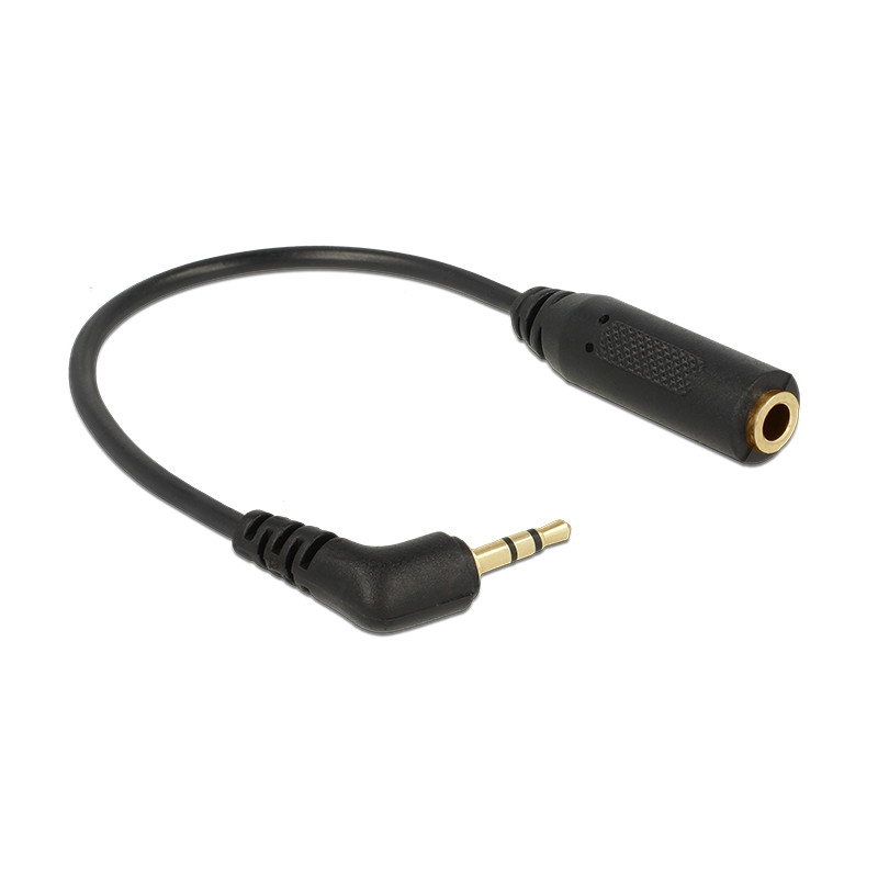 Delock Audiokabel Klinkenstecker 2,5 mm 3 Pin gewinkelt - Klinkenbuchse 3,5 mm 3 Pin