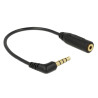 Delock Audiokabel Klinkenstecker 3,5 mm 4 Pin gewinkelt - Klinkenbuchse 2,5 mm 3 Pin