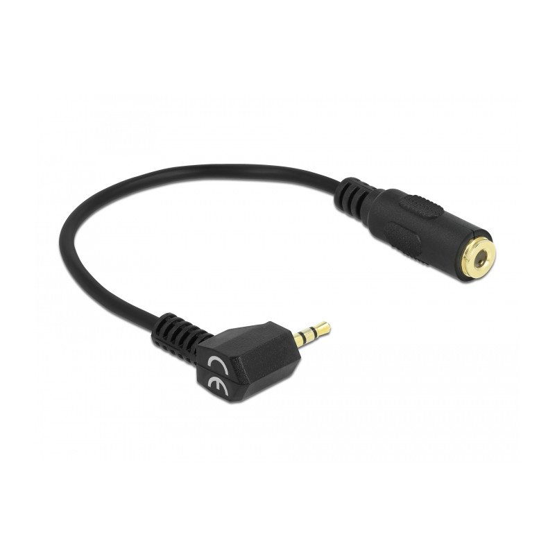 Delock Audiokabel Klinkenstecker 2,5 mm 3 Pin gewinkelt - Klinkenbuchse 3,5 mm 4 Pin