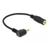 Delock Audiokabel Klinkenstecker 2,5 mm 3 Pin gewinkelt - Klinkenbuchse 3,5 mm 4 Pin