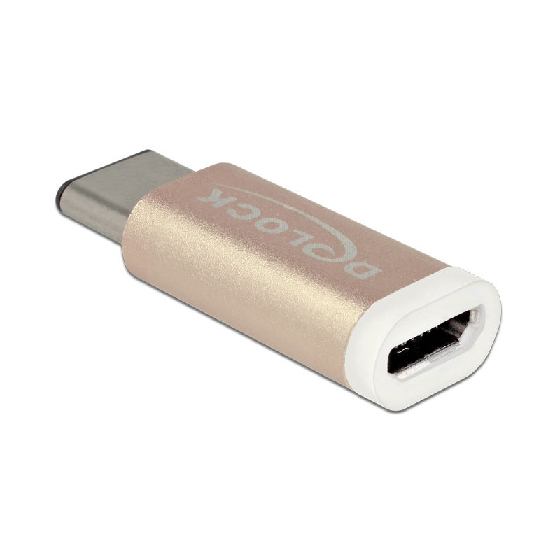 Delock Adapter USB 2.0 Micro-B Buchse - USB Type-C™ 2.0 Stecker kupferfarben