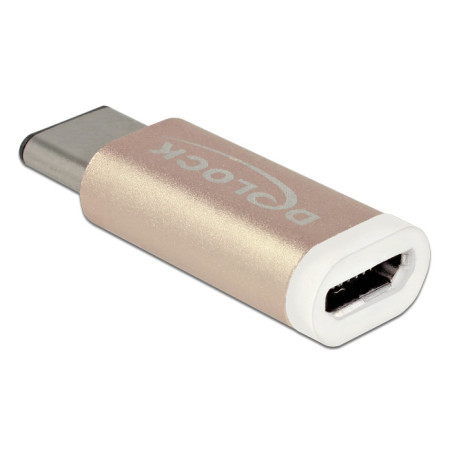 Delock Adapter USB 2.0 Micro-B Buchse - USB Type-C™ 2.0 Stecker kupferfarben