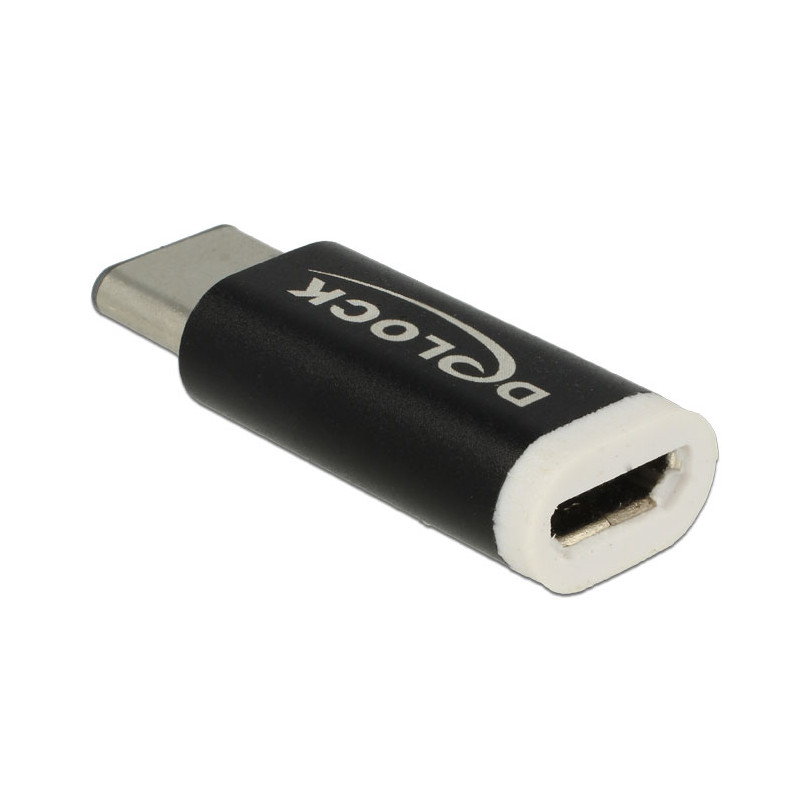 Delock USB 2.0 Adapter Micro-B Buchse zu USB Type-C™ 2.0 Stecker schwarz
