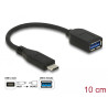 Delock USB 10 Gbps Kabel USB Type-C™ Stecker zu Typ-A Buchse 10 cm koaxial