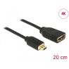 Delock Kabel High Speed HDMI mit Ethernet – HDMI Micro-D Stecker - HDMI-A Buchse 3D 4K 20 cm