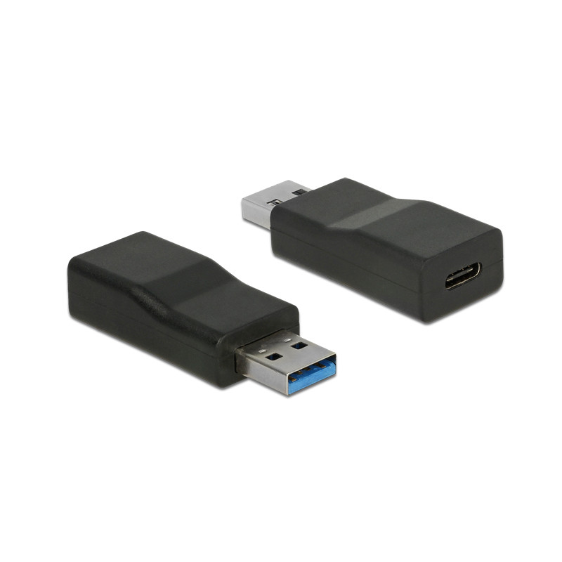 Delock Konverter USB 10 Gbps Typ-A Stecker - USB Type-C™ Buchse Aktiv schwarz