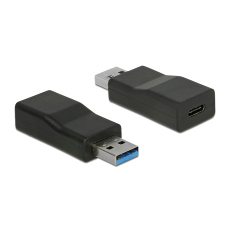 Delock Konverter USB 10 Gbps Typ-A Stecker - USB Type-C™ Buchse Aktiv schwarz
