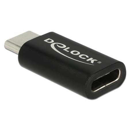 Delock Adapter USB Type-C™ Stecker zu Buchse, kompatibel mit USB 5 / 10 / 20 / 40 Gbps und Thunderbolt™ 3 und 4 - full-featured 
