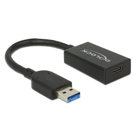 Delock Konverter USB 10 Gbps Typ-A Stecker - USB Type-C™ Buchse Aktiv schwarz 15 cm