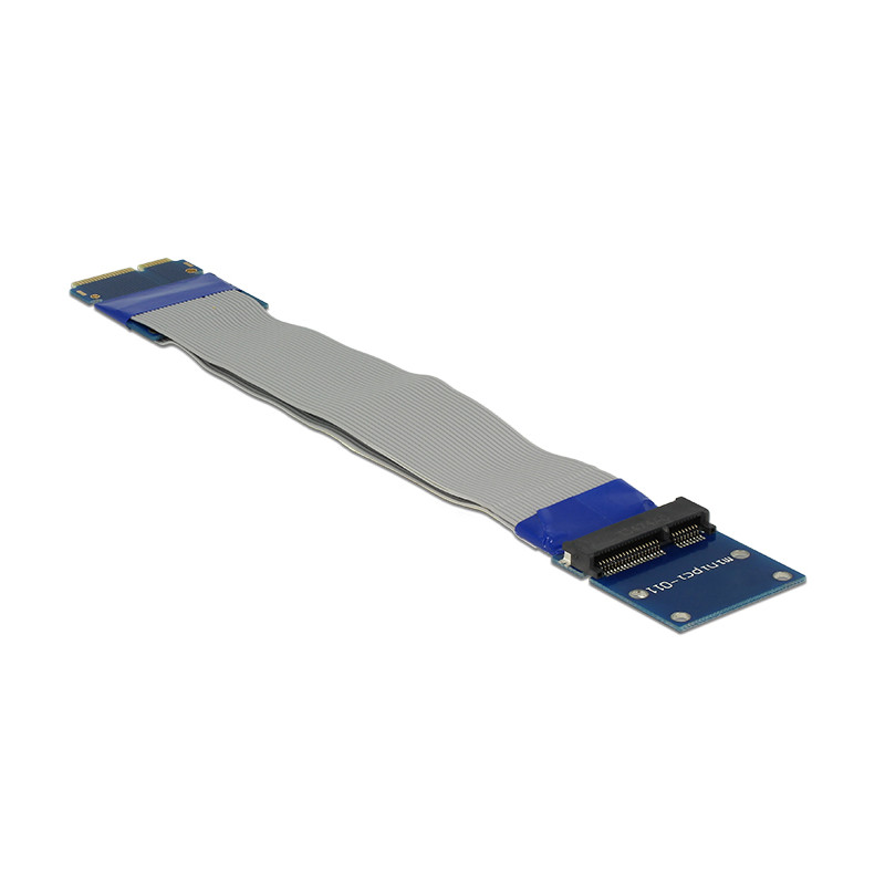 Delock Verlängerung Mini PCI Express / mSATA Stecker - Slot Riser Karte mit flexiblem Kabel 13 cm