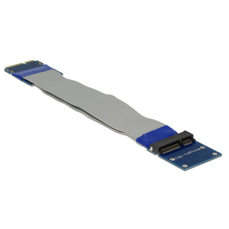 Delock Verlängerung Mini PCI Express / mSATA Stecker - Slot Riser Karte mit flexiblem Kabel 13 cm