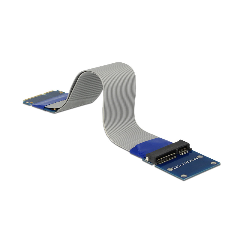 Delock Verlängerung Mini PCI Express / mSATA Stecker - Slot Riser Karte mit flexiblem Kabel 13 cm