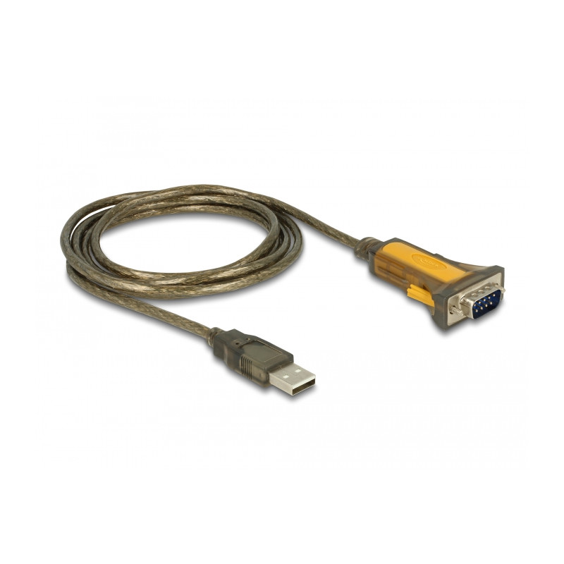 Delock Adapter USB 2.0 Typ-A Stecker 1 x Seriell RS-232 DB9 erweiterter Temperaturbereich
