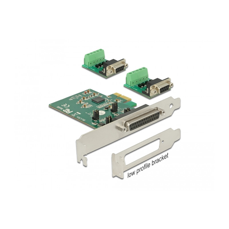 Delock PCI Express x1 Karte zu 2 x Seriell RS-422/485 ESD Schutz optionaler Überspannungsschutz
