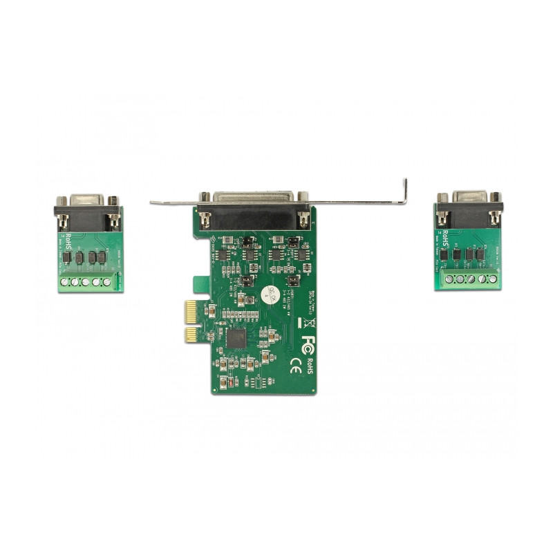 Delock PCI Express x1 Karte zu 2 x Seriell RS-422/485 ESD Schutz optionaler Überspannungsschutz