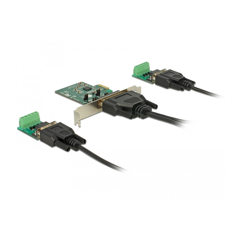 Delock PCI Express x1 Karte zu 2 x Seriell RS-422/485 ESD Schutz optionaler Überspannungsschutz