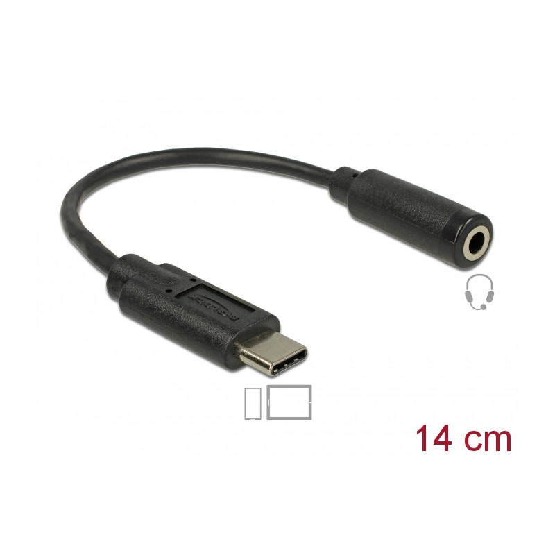 Delock Audio Adapter USB Type-C™ Stecker - Klinkenbuchse 14 cm