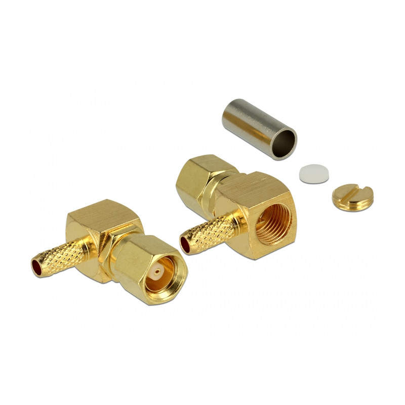 Delock SMC Stecker 90° gewinkelt zum Crimpen RG-174 / RG-316