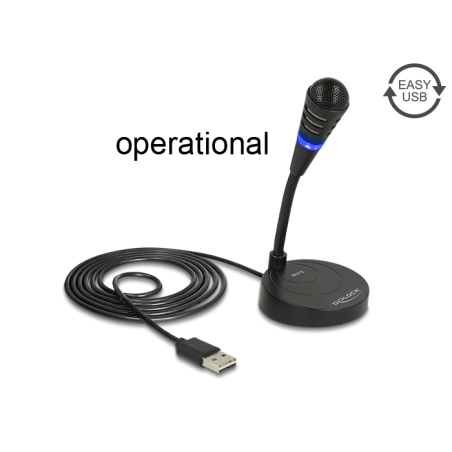 Delock USB Mikrofon mit Standfuß und Touch-Mute Taste