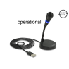 Delock USB Mikrofon mit Standfuß und Touch-Mute Taste