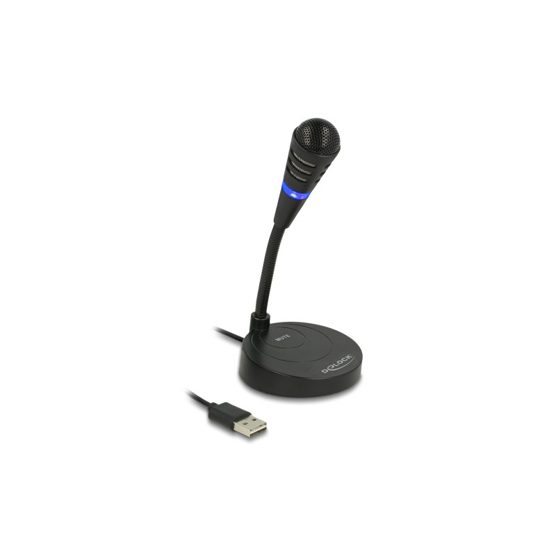 Delock USB Mikrofon mit Standfuß und Touch-Mute Taste