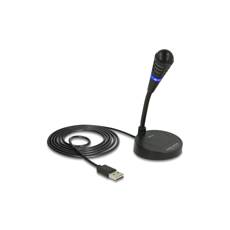 Delock USB Mikrofon mit Standfuß und Touch-Mute Taste