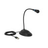 Delock USB Schwanenhals Mikrofon mit Standfuß und Mute + On / Off Taste