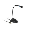 Delock USB Schwanenhals Mikrofon mit Standfuß und Mute + On / Off Taste