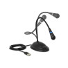 Delock USB Schwanenhals Mikrofon mit Standfuß und Mute + On / Off Taste