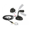 Delock Kondensator Mikrofon Omnidirektional für Smartphone / Tablet mit Schwanenhals 3,5 mm 4 Pin Klinkenstecker + 3,5 mm Klinke