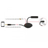 Delock Kondensator Mikrofon Omnidirektional für Smartphone / Tablet mit Schwanenhals 3,5 mm 4 Pin Klinkenstecker + 3,5 mm Klinke