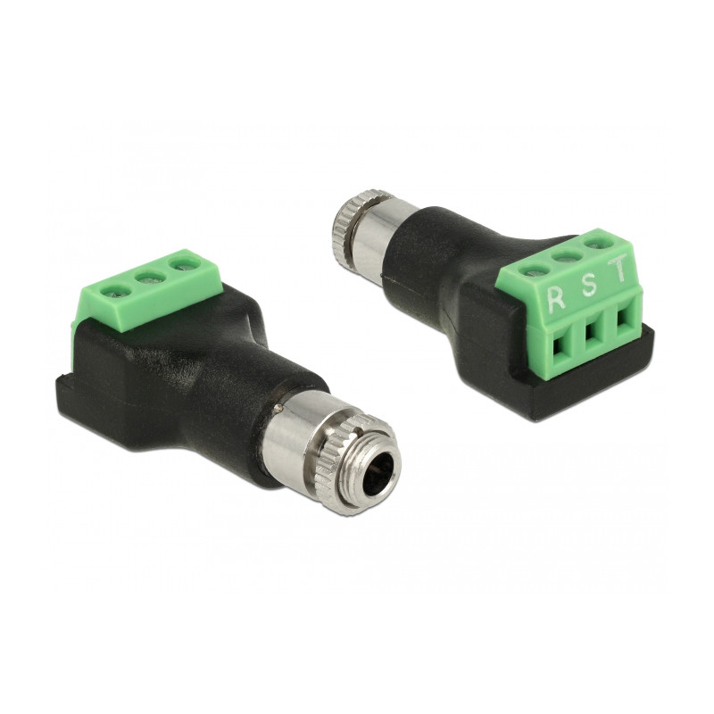 Delock Terminalblock 3 Pin - Klinkenbuchse 3,5 mm zum Einbau