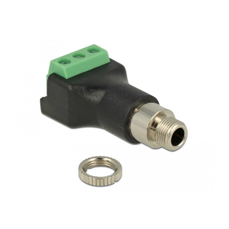 Delock Terminalblock 3 Pin - Klinkenbuchse 3,5 mm zum Einbau