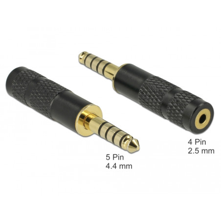 Delock Adapter Klinkenstecker 4,4 mm 5 Pin zu Klinkenbuchse 2,5 mm 4 Pin