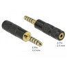 Delock Adapter Klinkenstecker 4,4 mm 5 Pin zu Klinkenbuchse 2,5 mm 4 Pin
