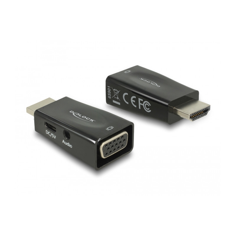 Delock Adapter HDMI-A Stecker - VGA Buchse mit Audio