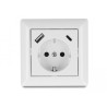 Delock Einbausteckdose mit 2 USB Ladeports 3,4 A, 1 x USB Typ-A und 1 x USB Type-C™