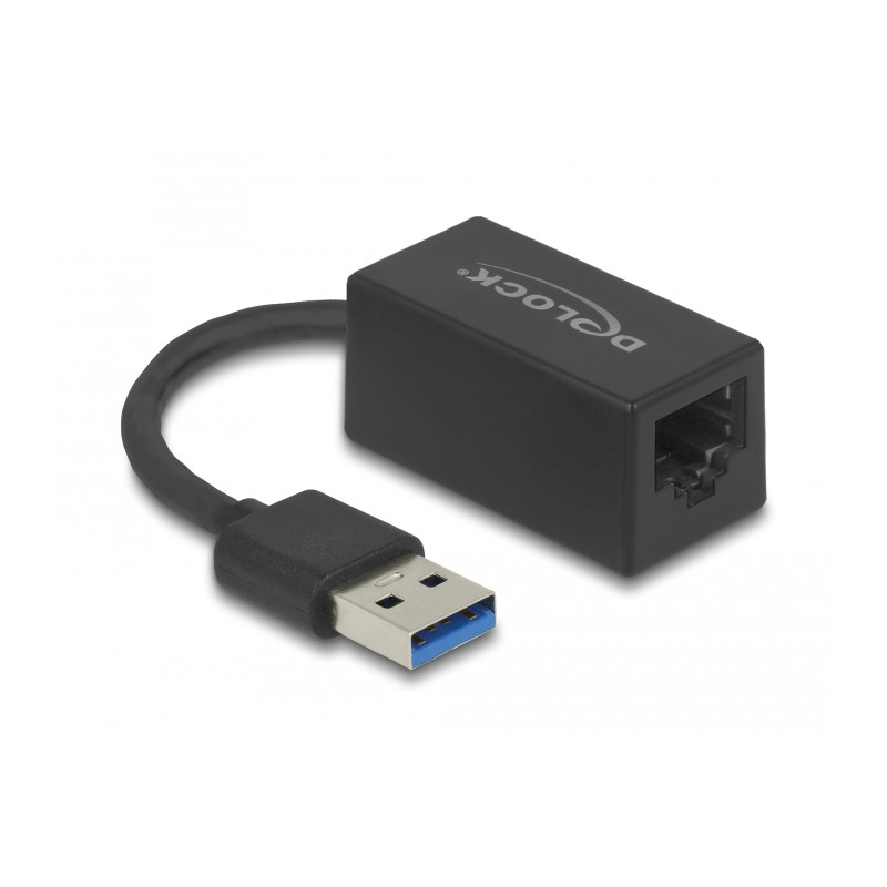 Delock USB Typ-A Netzwerk Adapter Gigabit LAN 1 x RJ45 kompakt schwarz