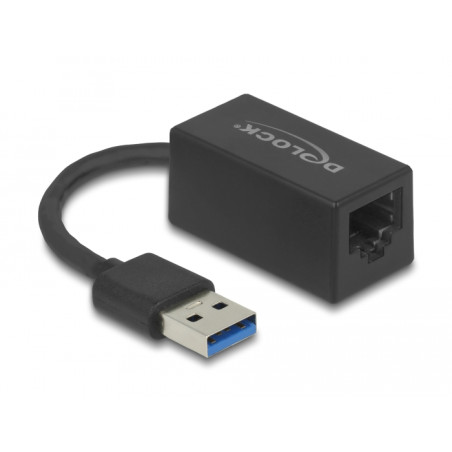 Delock USB Typ-A Netzwerk Adapter Gigabit LAN 1 x RJ45 kompakt schwarz